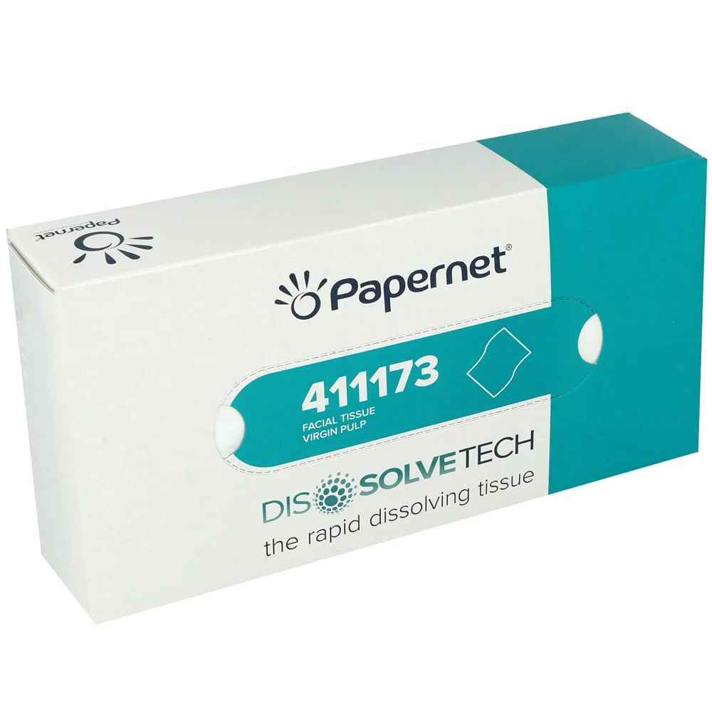 Servetele faciale 2 str albe celuloza 100 buc/cutie Dissolve Tech PAPERNET 411173