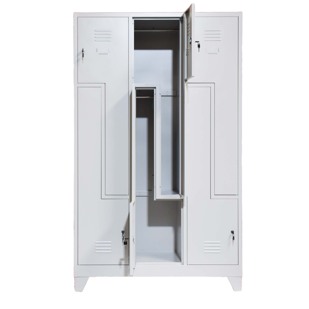 [15478900] Vestiar metalic, 6 compartimente 3x2 tip Z, bara umerase, 1150x450x1800mm, gri, B4U