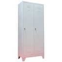 Vestiar metalic, 2 compartimente, cu picioare, bara umerase, 800x450x1800mm, gri, A888 B4U, montat