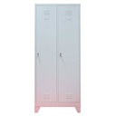 Vestiar metalic, 2 compartimente, cu picioare, bara umerase, 800x450x1800mm, gri, A888 B4U, montat