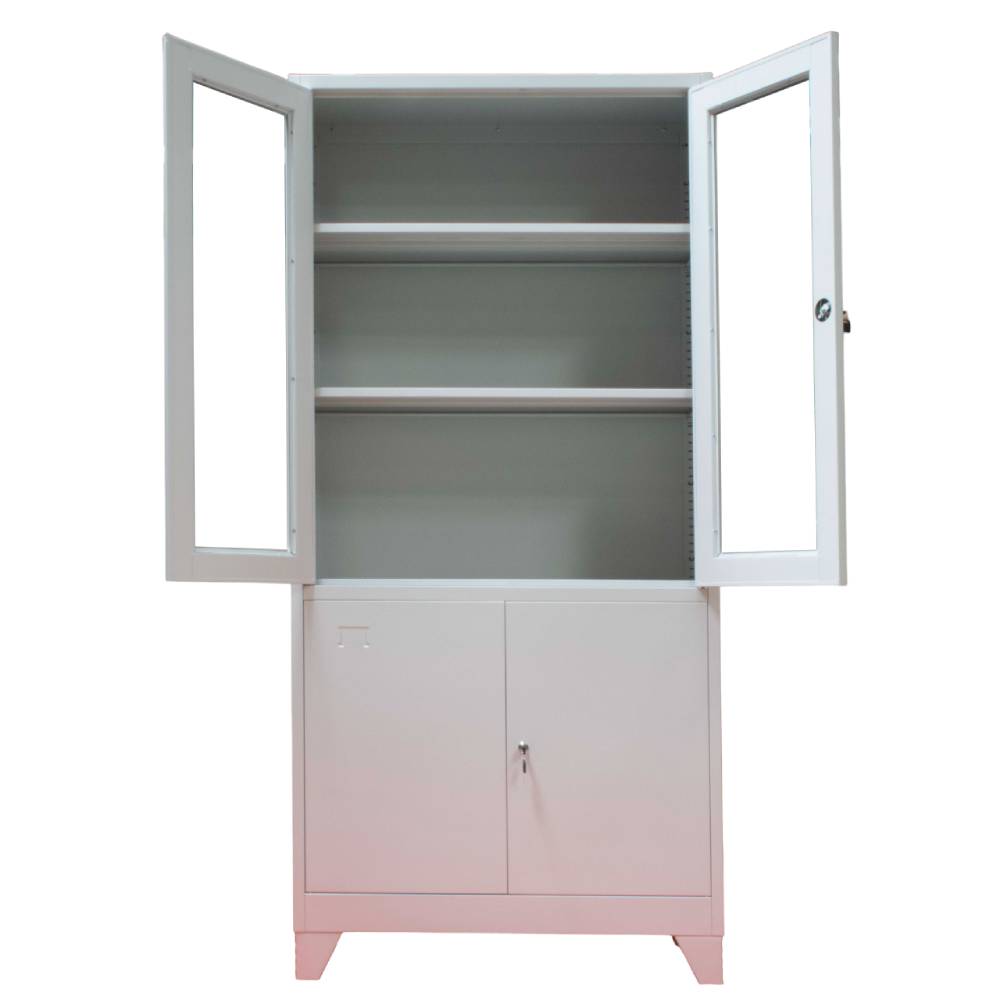 Dulap metalic de medicamente, 4 usi, 3 polite, 35 kg/polita, 760x380x1760mm, gri, C153 B4U