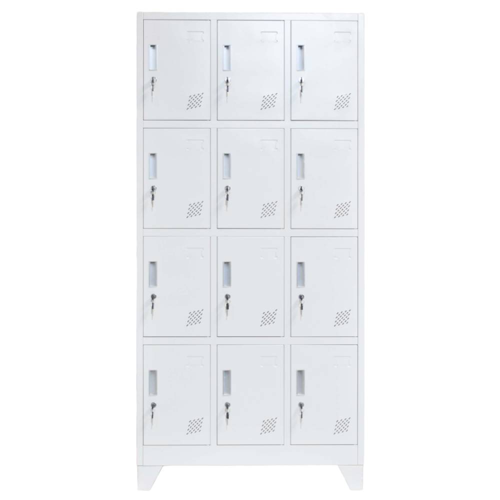 Vestiar cusetat 3x4 cu 12 compartimente - 900x500x1800mm B808 CU PICIOARE FIXE