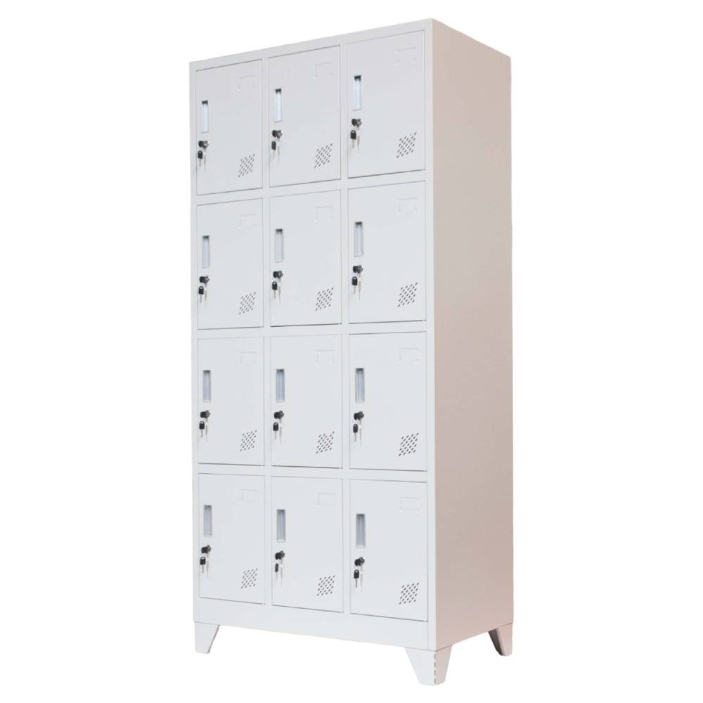 Vestiar cusetat 3x4 cu 12 compartimente - 900x500x1800mm B808 CU PICIOARE FIXE