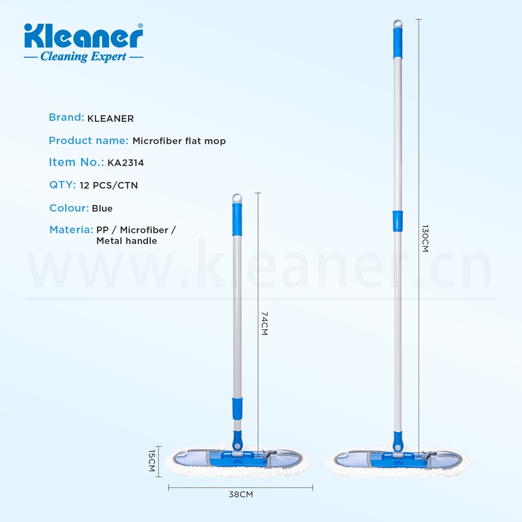 Mop dreptunghiular 37x13.2cm cu coada telescopica Kleaner KA2314
