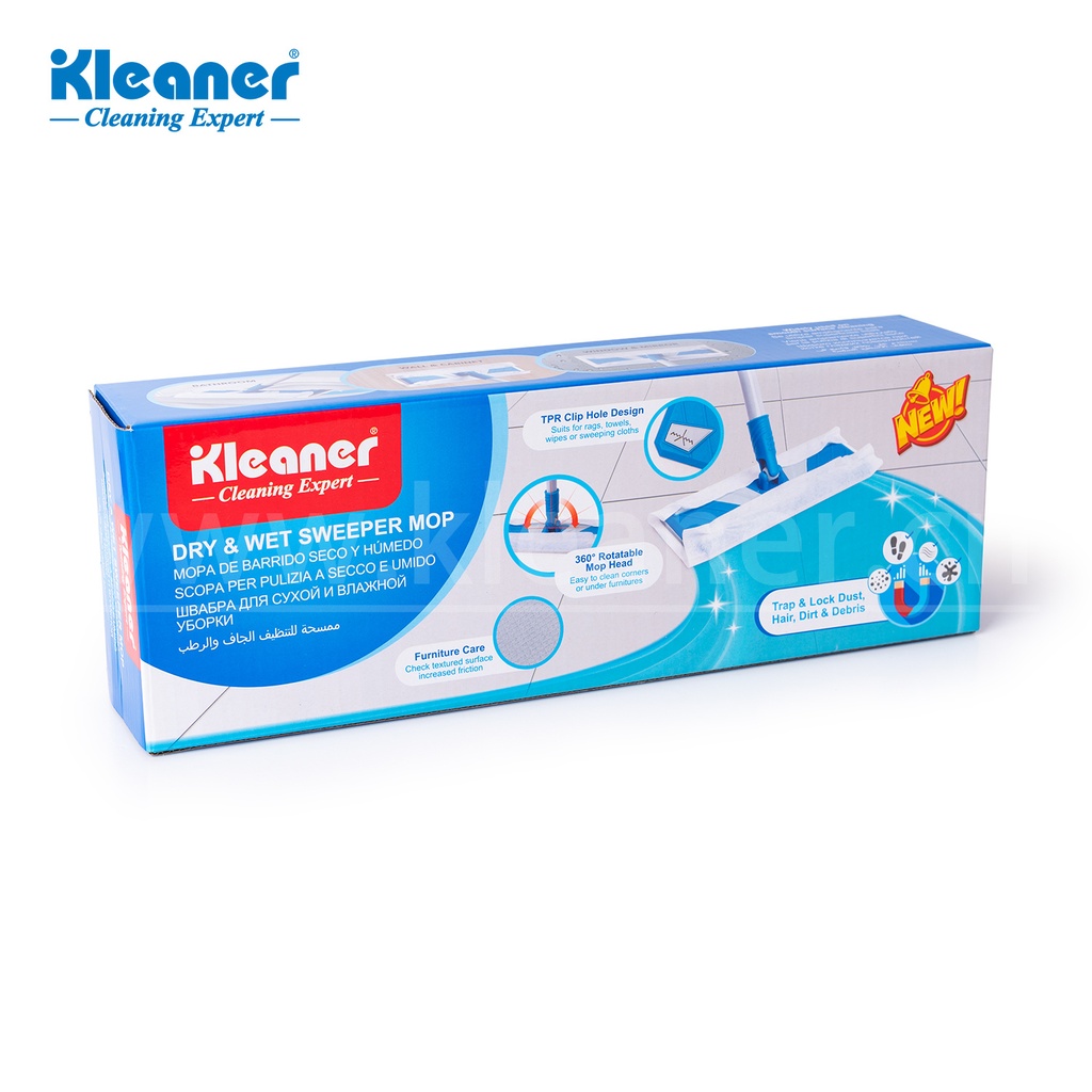 Set mop plat cu 20 servetele uscate Kleaner KA2418