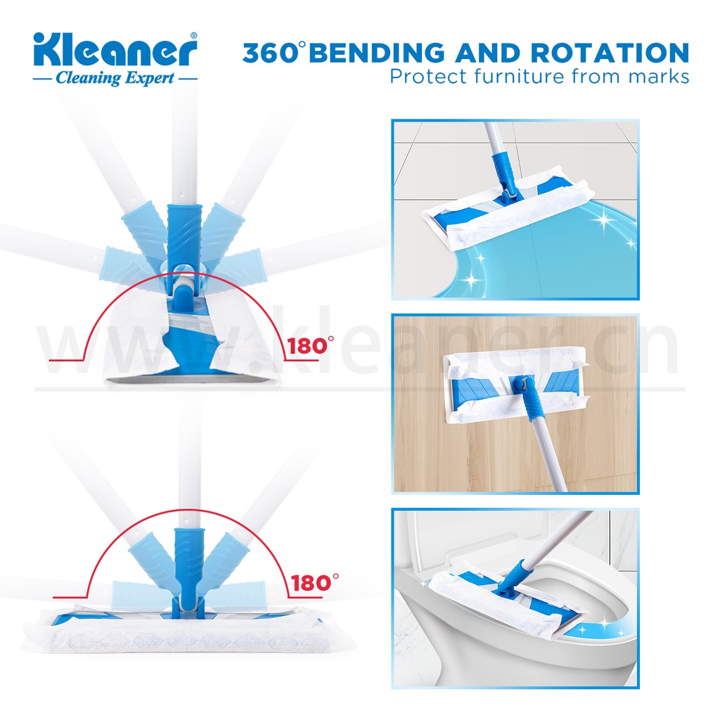 Set mop plat cu 20 servetele uscate Kleaner KA2418