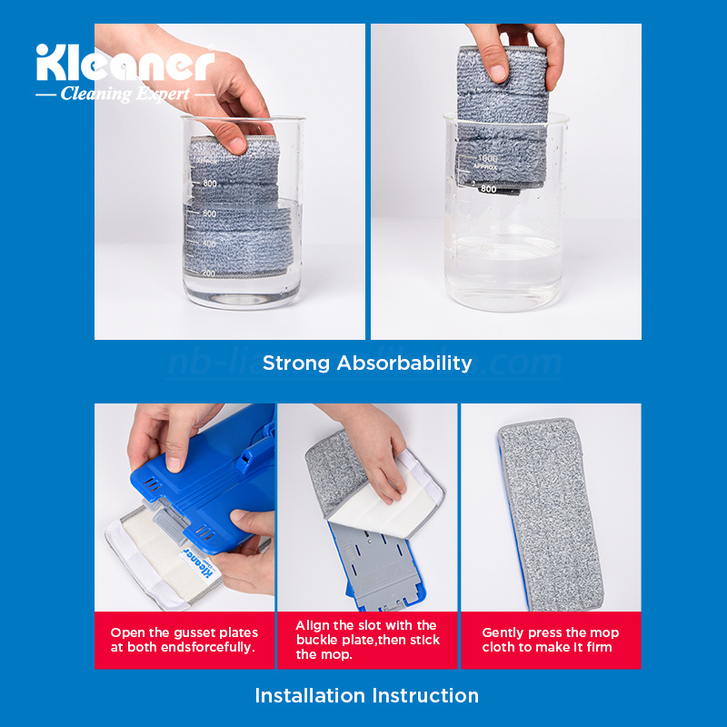 Rezerva mop dreptunghiular 32x12cm Kleaner GSR-T003