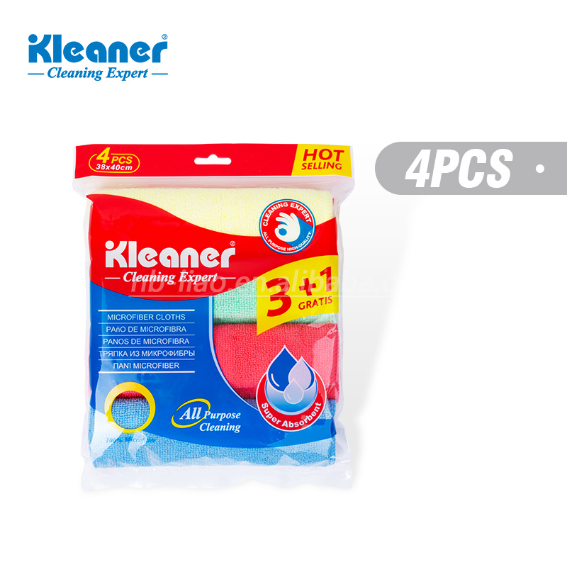 Lavete microfibra 38x40cm 4 buc/set Kleaner GSG004
