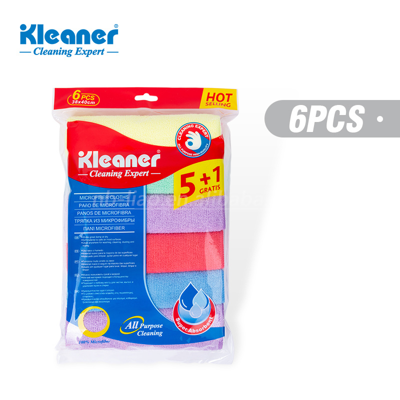 Lavete microfibra 38x40cm 6 buc/set Kleaner GSG005
