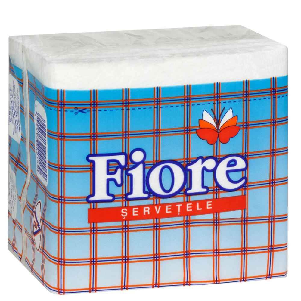Servetele de masa albe 1 str 25x25 50 buc/pachet FIORE