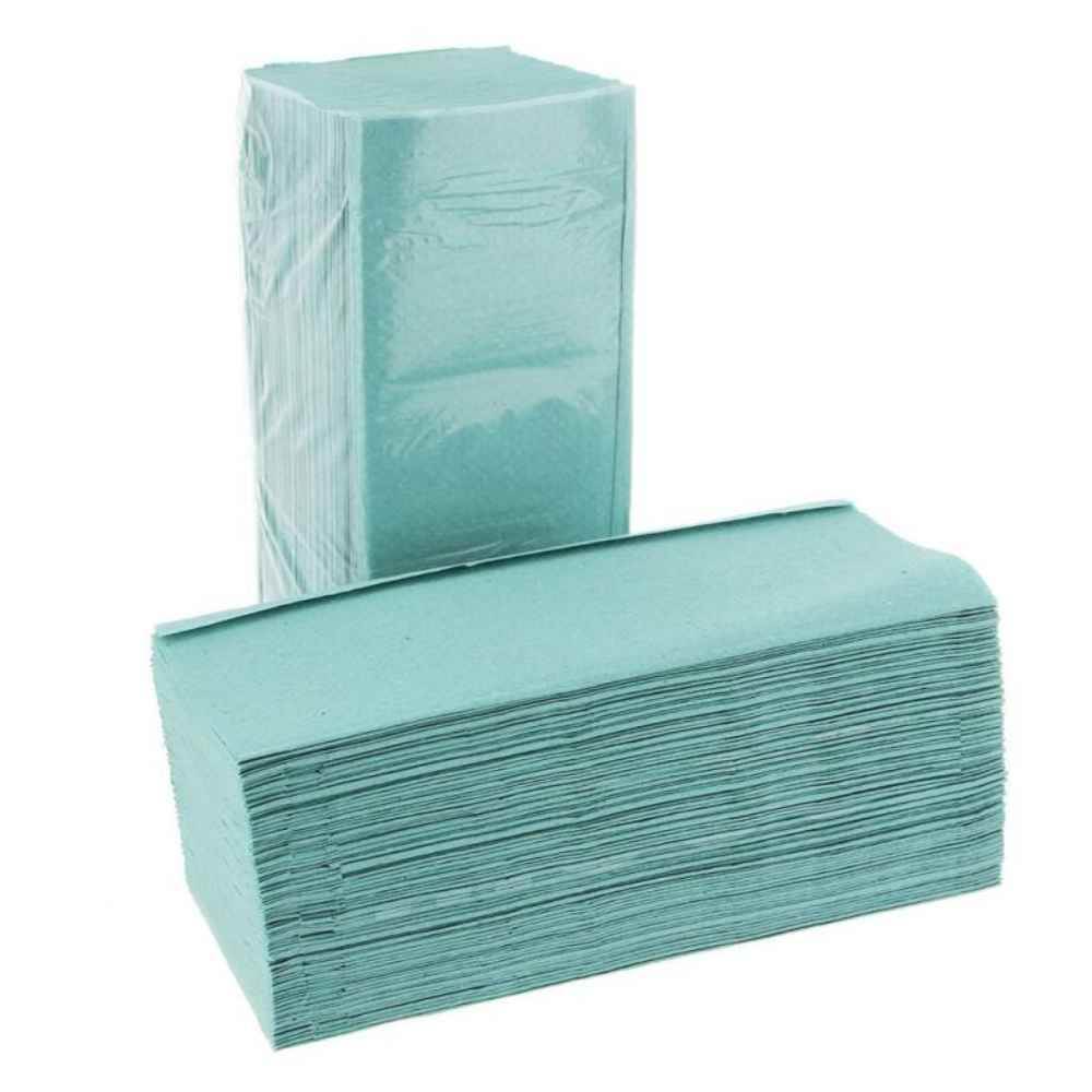 Hartie prosop pliat V, 1 str, reciclata verde, 21x20cm, 186 foi/pach GREEN JUMBO