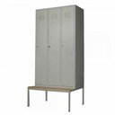 Vestiar compartimentat cu bancuta si 3 usi imbracaminte L1200xA840xH2100 mm