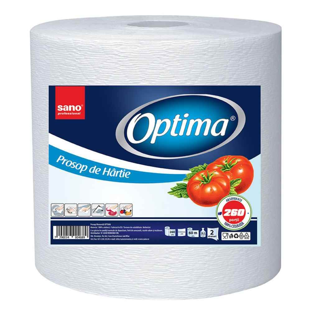 Hartie prosop 2 straturi 60m SANO OPTIMA 1 rola