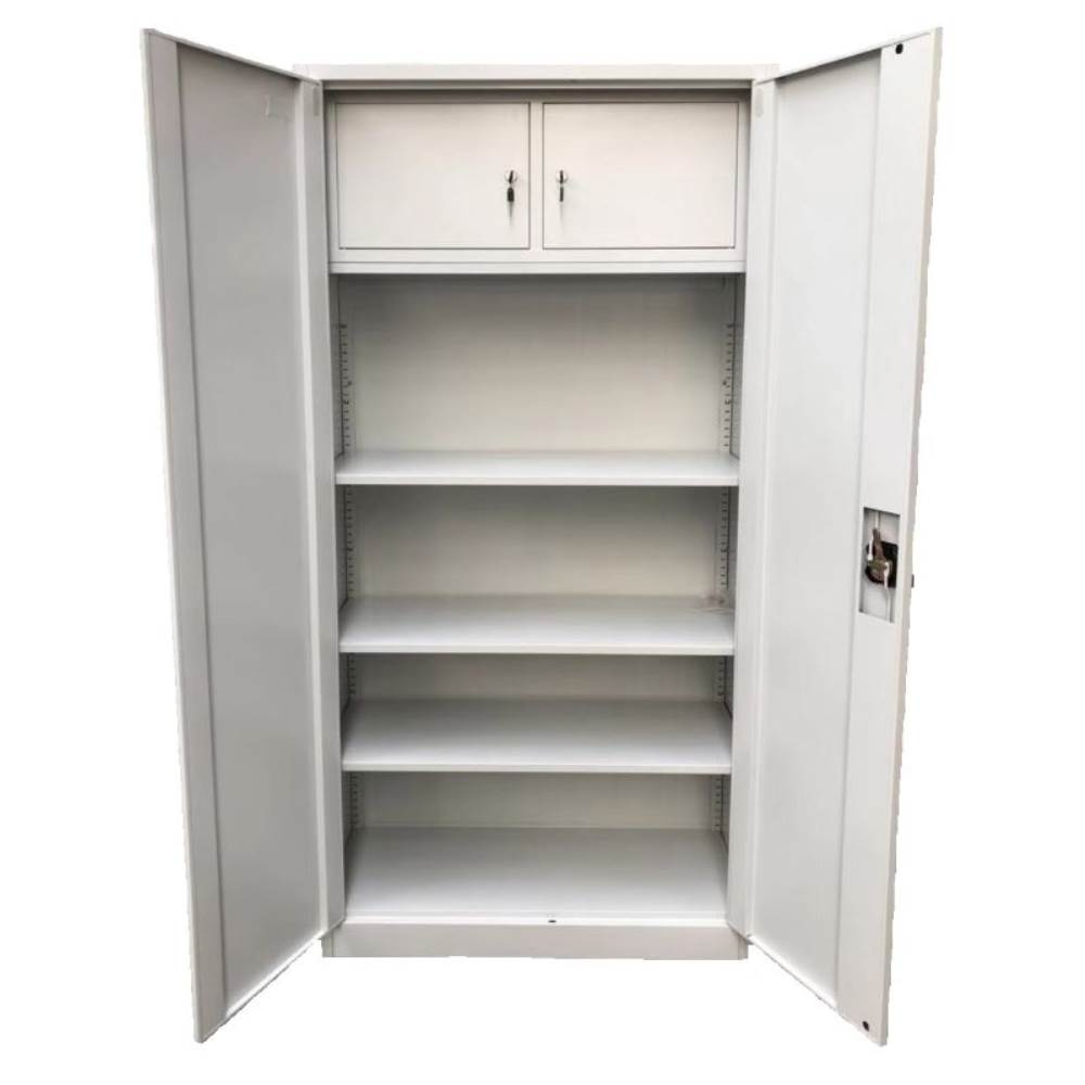 Fiset metalic, 2 usi, 3 polite si 2 casete, 40 kg/polita, 900x400x1800mm, gri, A180/6 B4U foto 02