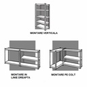 Raft metalic GRI cu 6 polite 250x100x40 cm 150 kg /polita montaj montaj prin clipsare B4U foto 02