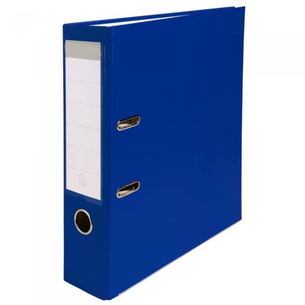 Biblioraft dublu plastifiat A4, 7.5cm, albastru, B4U