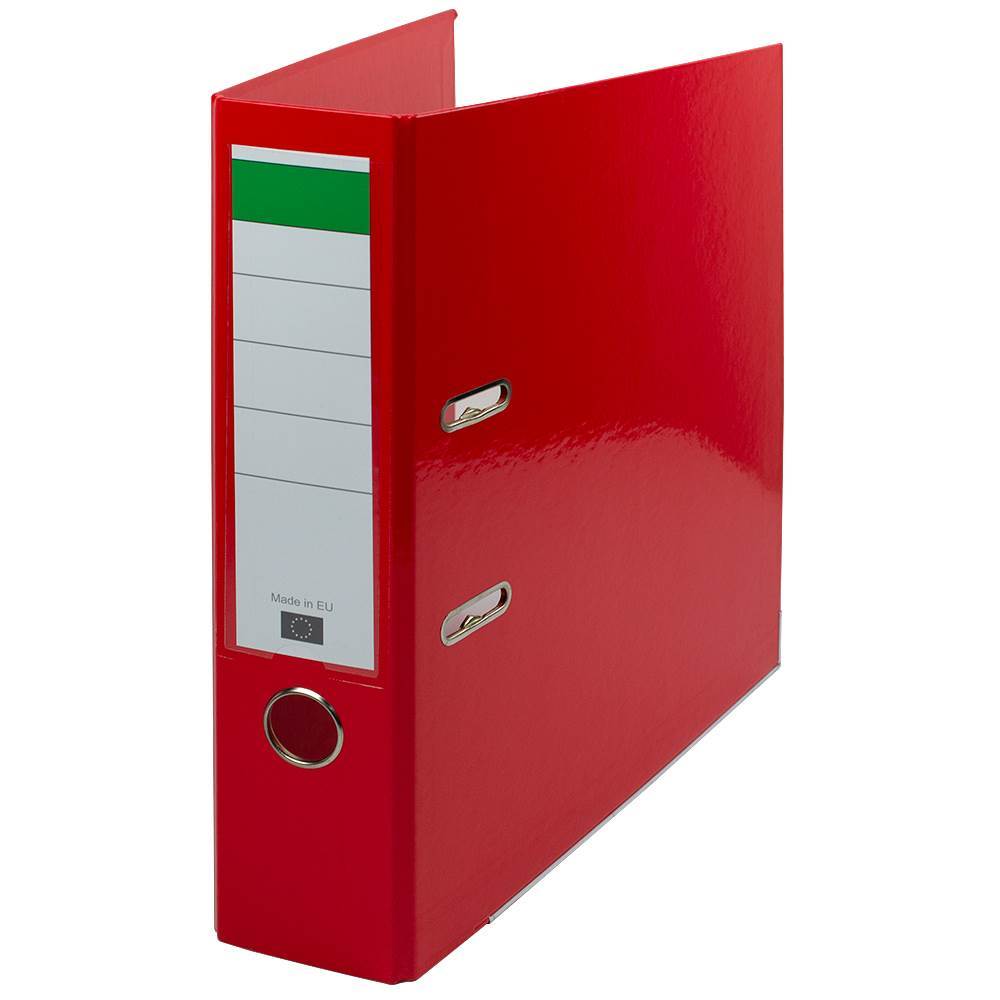 Biblioraft dublu plastifiat A4, 7.5cm, rosu, B4U