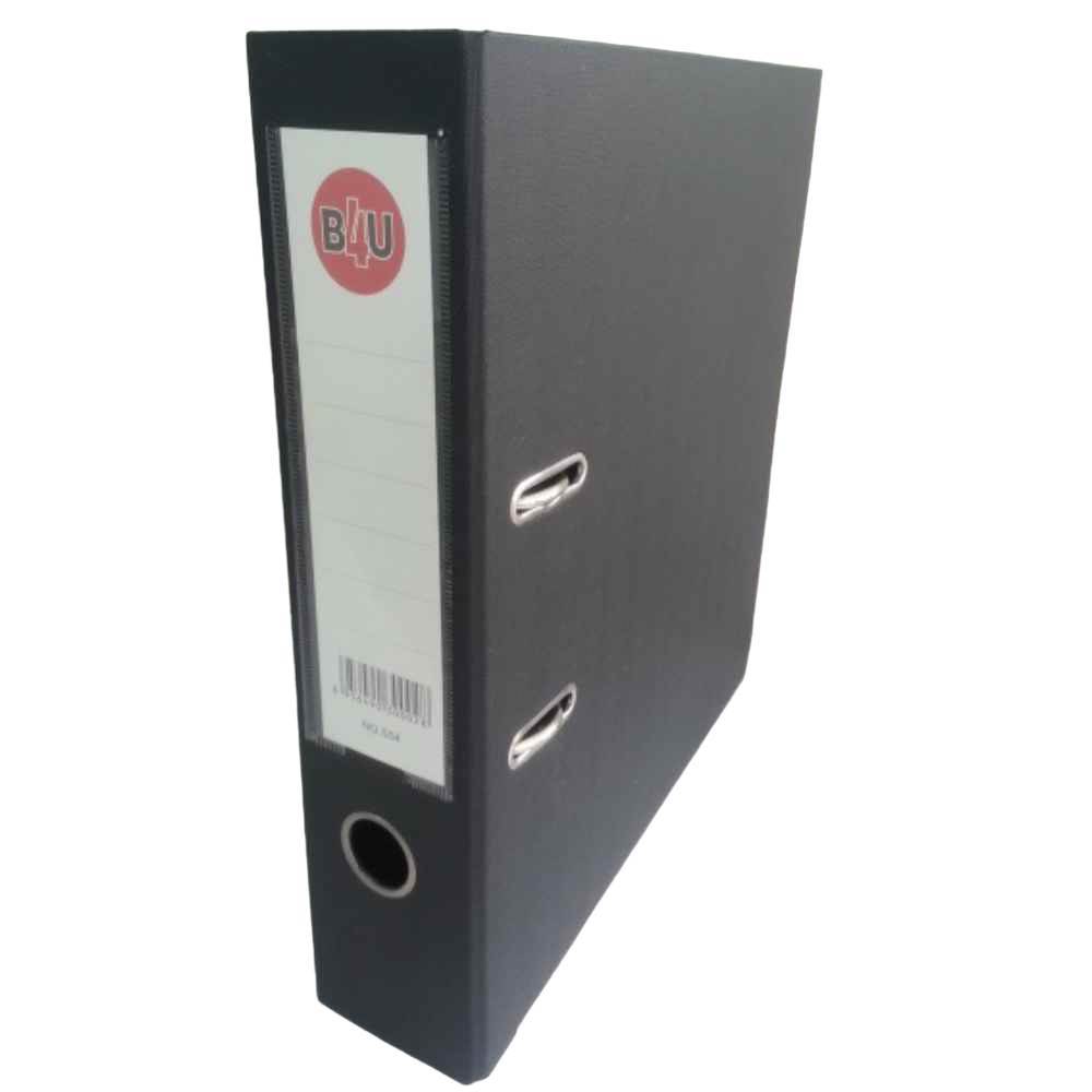 Biblioraft plastifiat A4, 7.5cm, negru, B4U