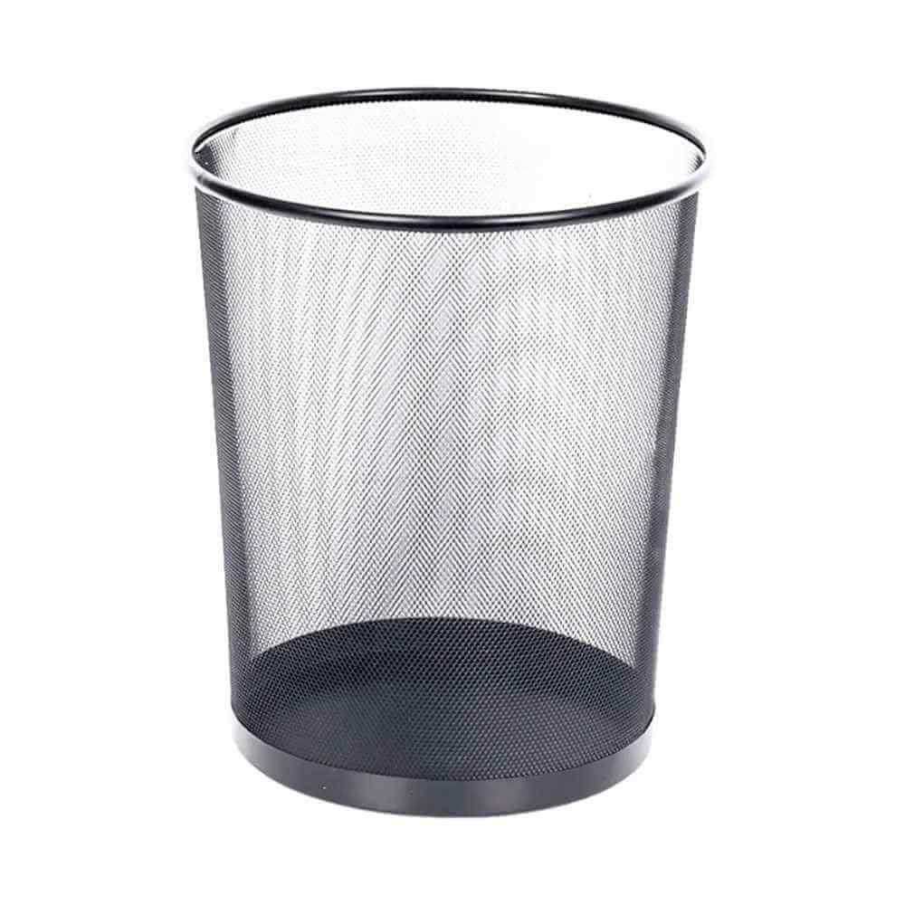 Cos birou CN CAN5002, D=26, H=28, metalic, tip Mesh, negru