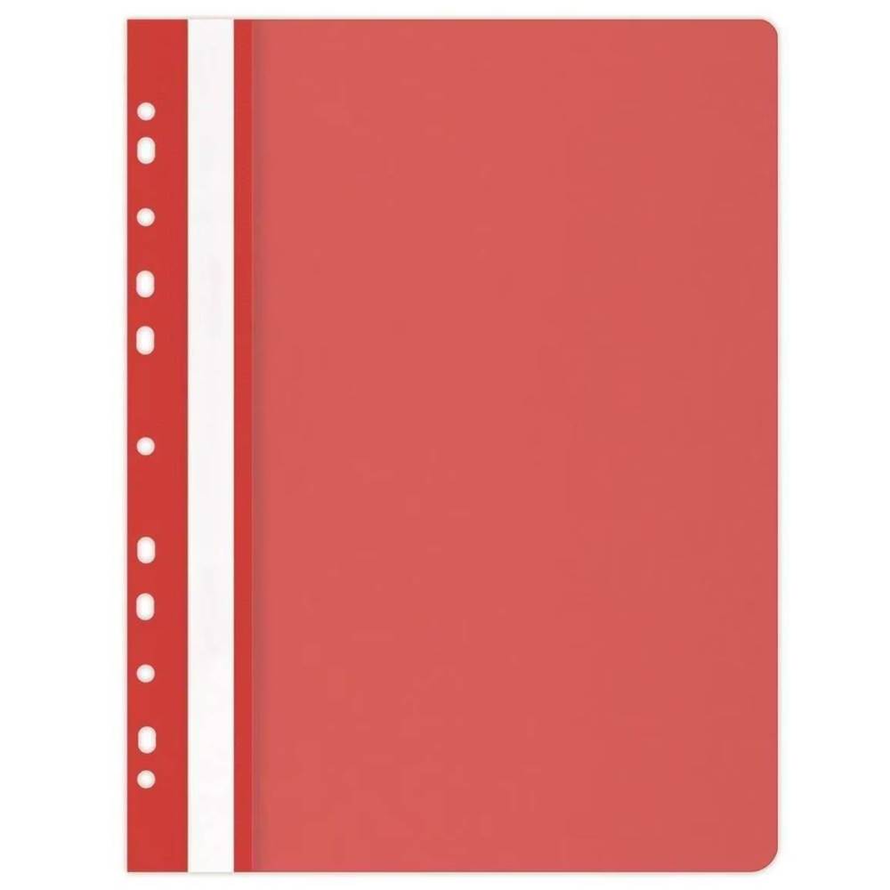 Dosar de plastic, cu sina si multiple perforatii, A4, rosu, B4U