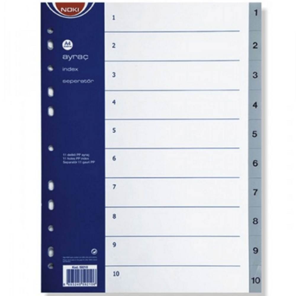 Index NOKI, plastic 1-10, gri