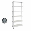 Raft metalic GRI cu 6 polite 250x100x40 cm 150 kg /polita montaj montaj prin clipsare B4U