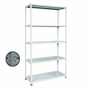 Raft metalic GRI cu 5 polite 150x75x30 cm 40 kg / polita montaj montaj prin clipsare B4U
