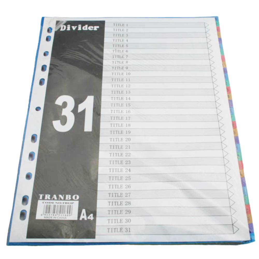 Separatoare YBL, plastic, diverse culori, 1-31, 288set/bax