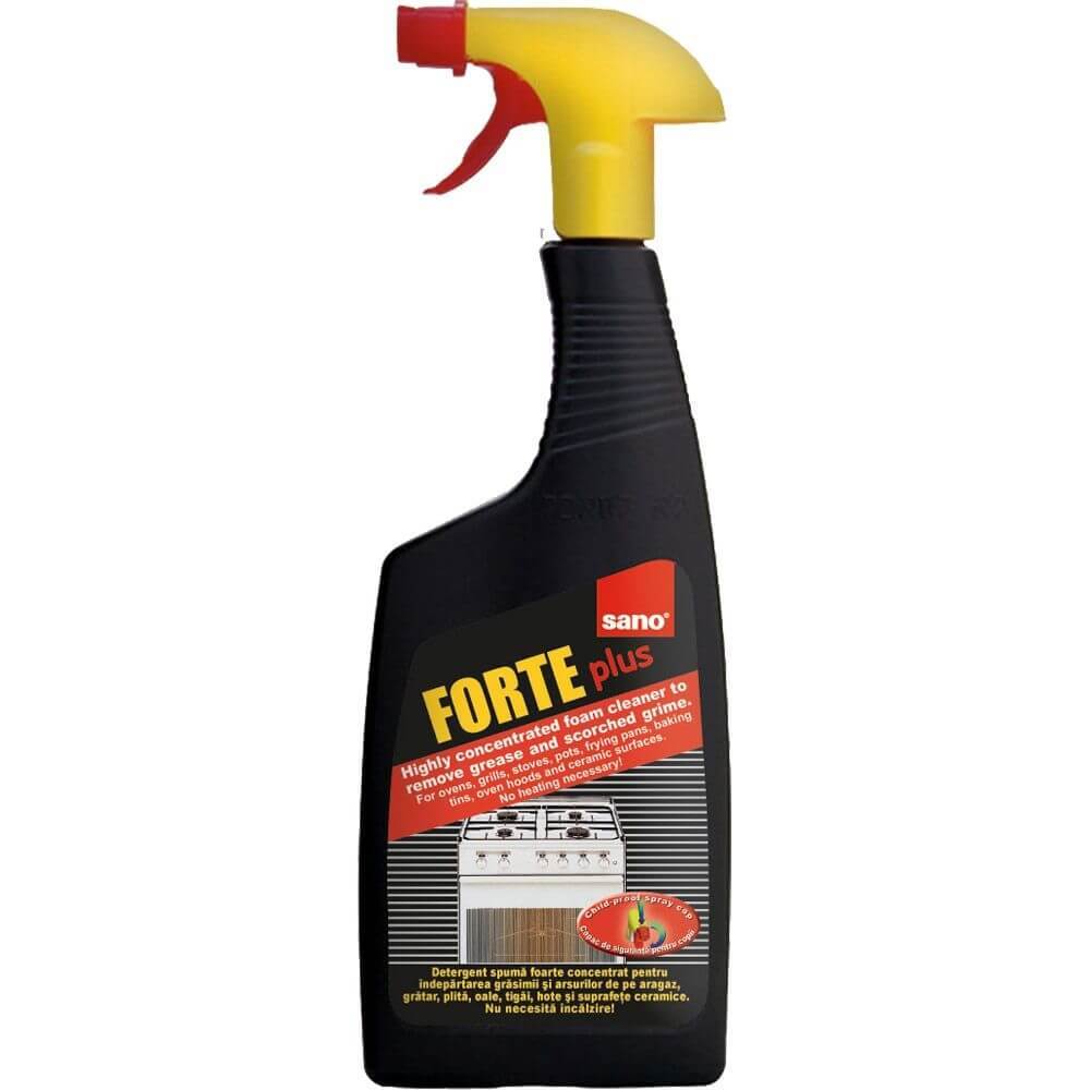 Detergent lichid pentru aragaze, cu pulverizator, 750 ml, SANO Forte Plus Trigger