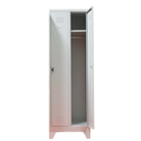 Vestiar metalic, 2 compartimente, cu picioare si bara umerase, 600x450x1800mm, gri, A891/8 B4U