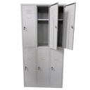 Vestiar metalic, 6 compartimente 3x2, 1 polita, 889x450x1800mm, gri, B802 B4U