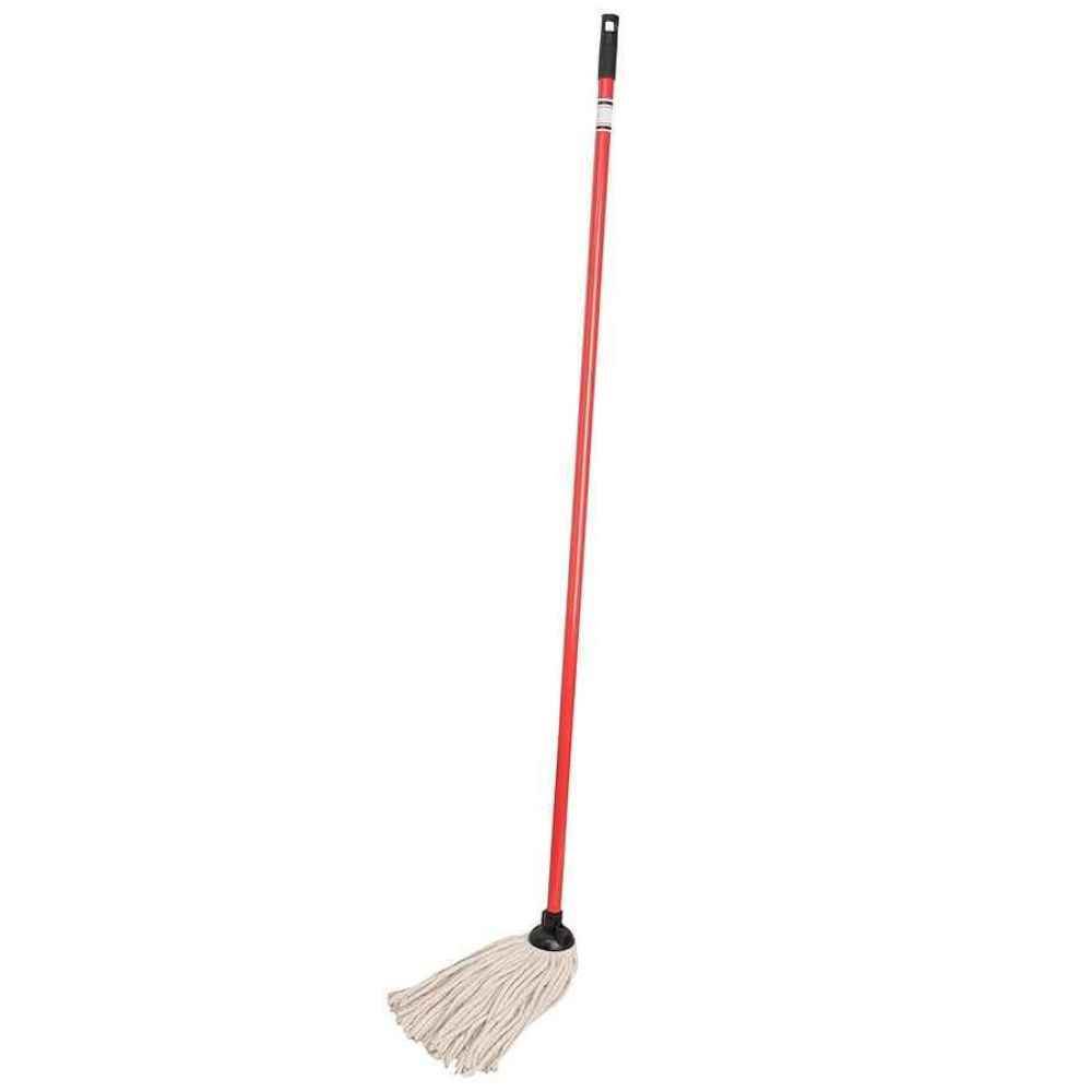 Mop bumbac 250g CN+coada metalica 110cm rosie