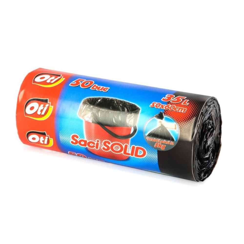 Saci menajeri, 35 l, 50 buc, negru, OTI