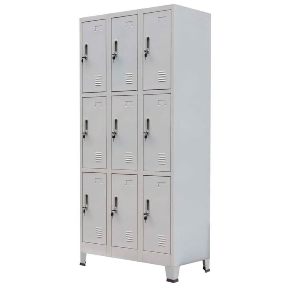 Vestiar metalic, 12 compartimente 3x4, 900x500x1800mm, gri, B4U, montat