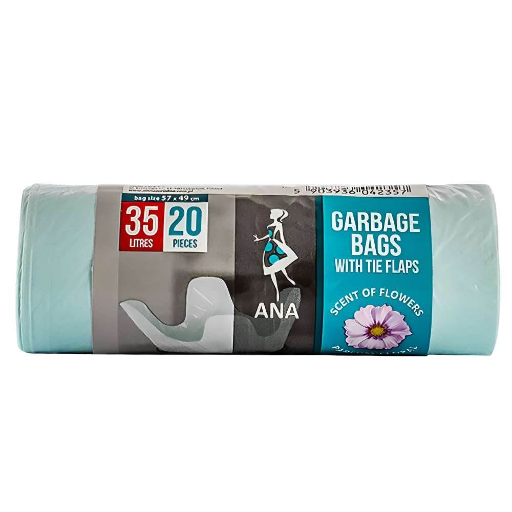 Saci menajeri, 35 l, 20 buc, cu urechi de prindere, turcoaz, ANA