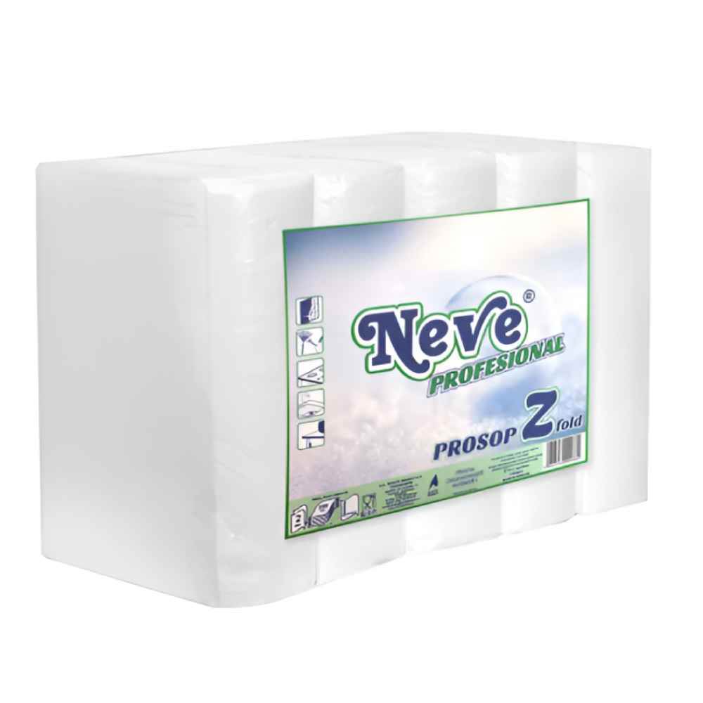 Prosop de hartie, pliat, alb, celuloza, 2 straturi, 200 foi, NEVE PROFESIONAL