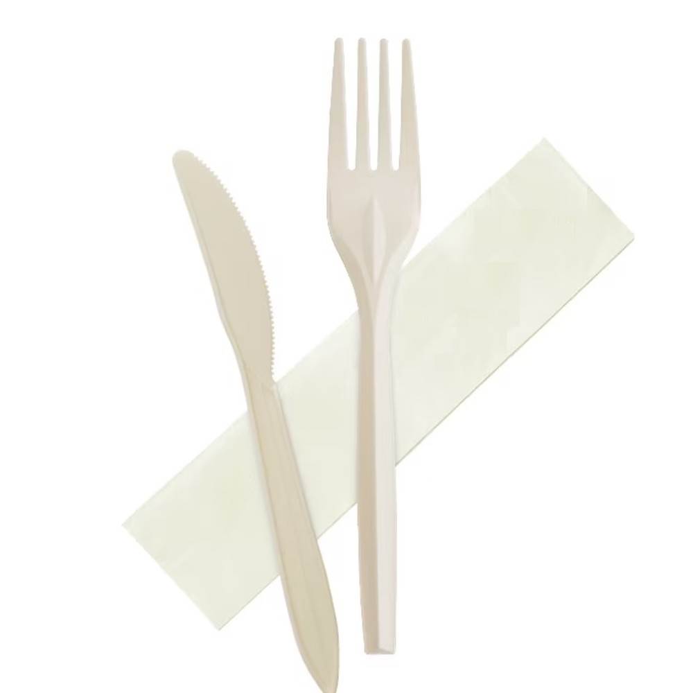 Set catering unica folosinta biodegradabil CPLA cutit, furculita, servetel CN