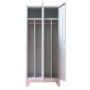 Vestiar metalic, 2 compartimente, cu picioare, bara umerase, 800x450x1800mm, gri, A888 B4U, montat