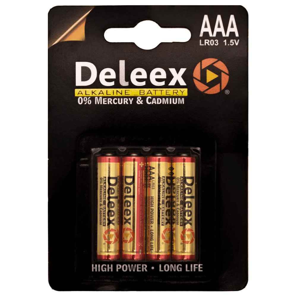 Baterie alcalina LR03 AAA 1.5V fara mercur si cadmiu Deleex 4 buc/blister