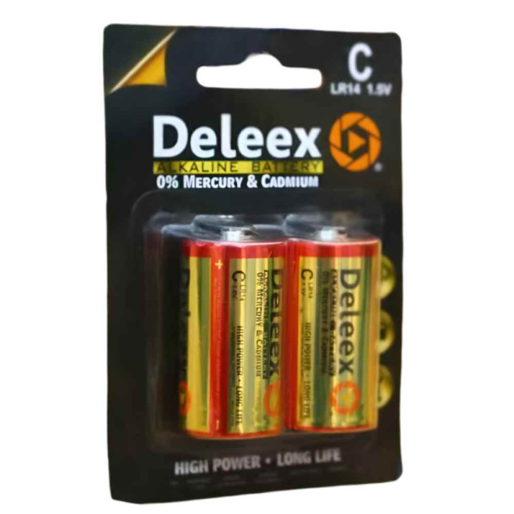 Baterie alcalina LR14 C 1.5V fara mercur si cadmiu Deleex 2 buc/blister