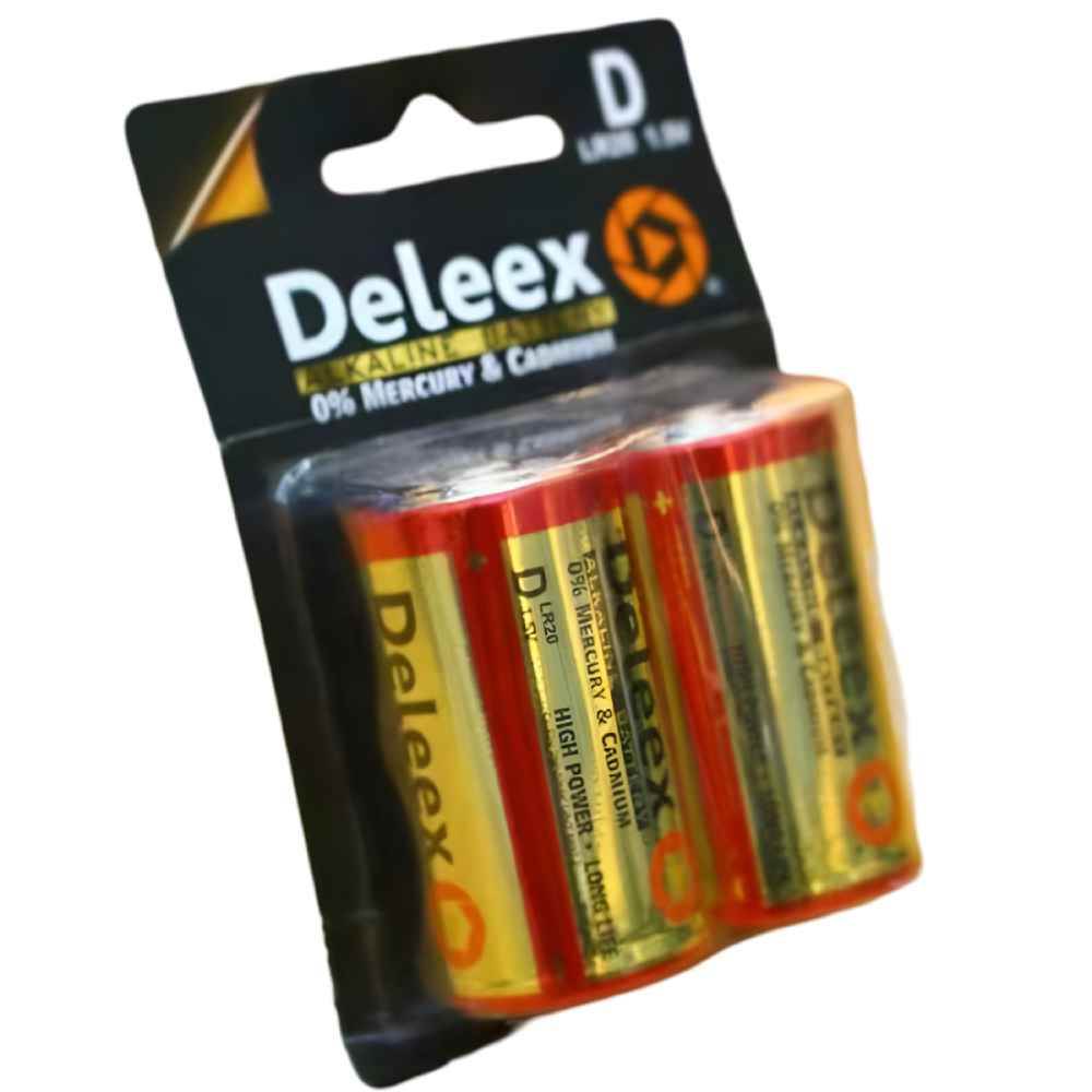 Baterie alcalina LR20 D 1.5V fara mercur si cadmiu Deleex 2 buc/blister