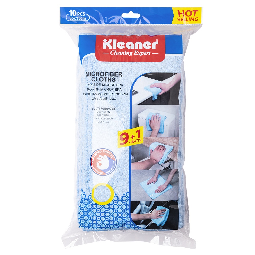 Lavete microfibra 35x35cm 10 buc/set Kleaner GSG015