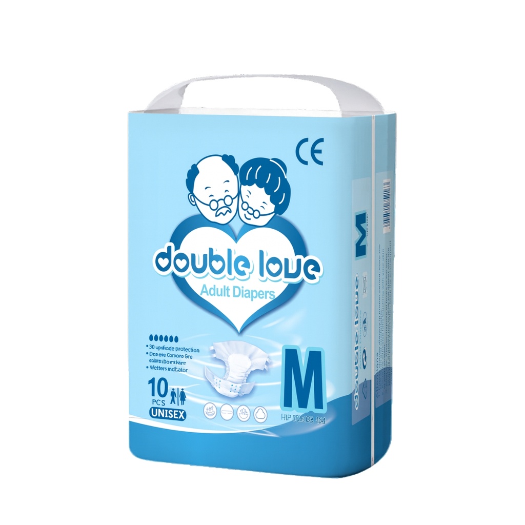 Scutece pentru adulti cu prindere laterala marimea M 10 buc/pachet  DOUBLE LOVE