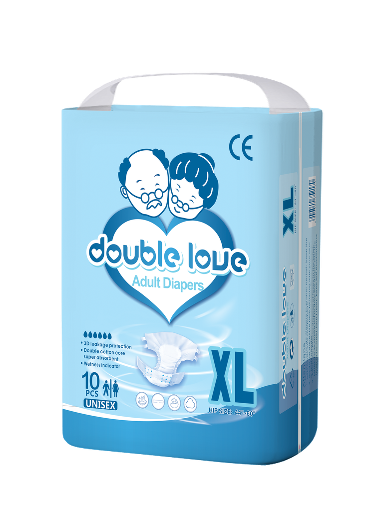 Scutece pentru adulti cu prindere laterala marimea XL 10 buc/pachet  DOUBLE LOVE