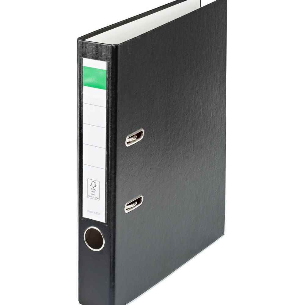 [30126102] Biblioraft plastifiat A4, 5.5cm, negru, B4U