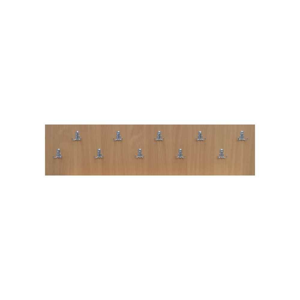[16432065] Cuier PAL de perete cu 10 agatatori duble 1200x300mm mesteacan