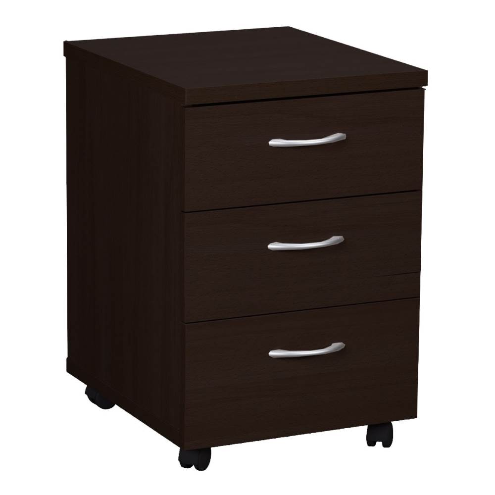 [16465928] Dulap rollbox din lemn pe roti cu 3 sertare 42x50x60 cm wenge