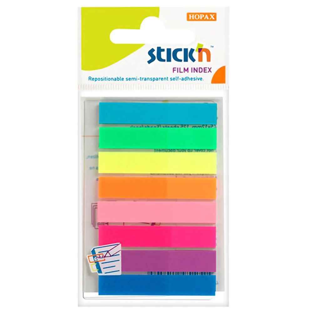 [20541119] Index adeziv din plastic 45 x 8 mm 8 x20 culori/set  neon HOPAX