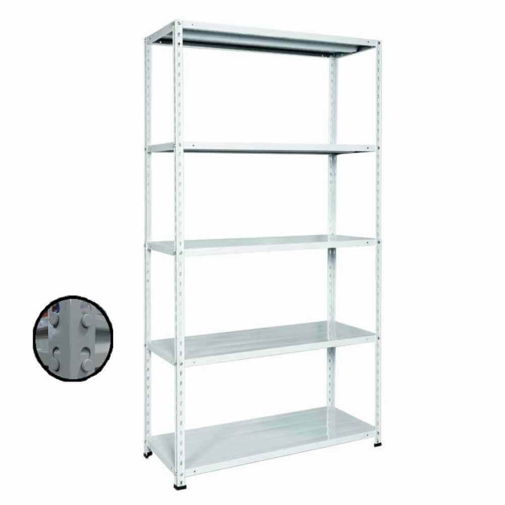 [15424149] Raft metalic GRI cu 5 polite 200x100x40 cm 150 kg / polita montaj montaj prin clipsare B4U