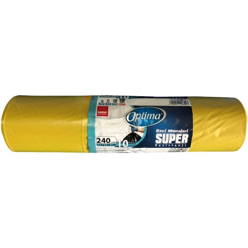 [71048741] Saci menajeri, 240 l, 10 buc, galben, SANO OPTIMA SUPER